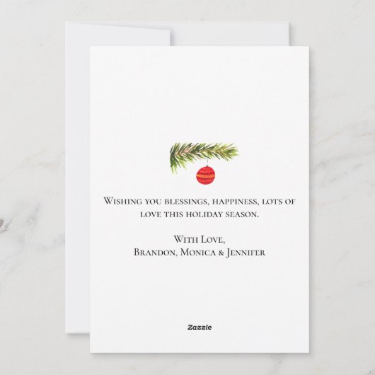 Waterverf Vrolijke kerstboom Vrolijk en helder Feestdagenkaart (Achterkant)