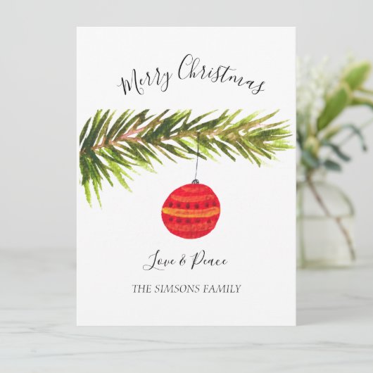 Waterverf Vrolijke kerstboom Vrolijk en helder Feestdagenkaart (Staand voorkant)