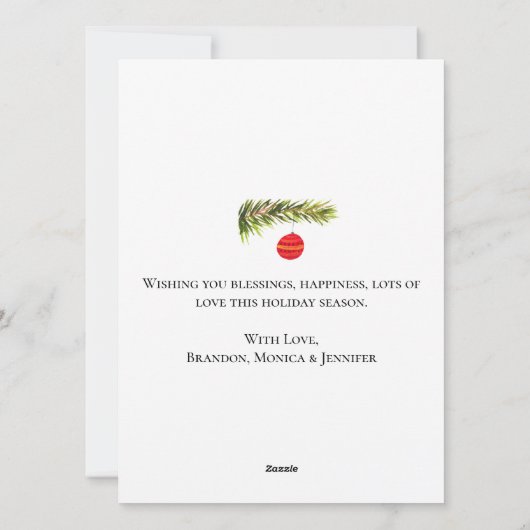 Waterverf Vrolijke kerstboom Vrolijk en helder Feestdagenkaart (Achterkant)