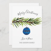 Waterverf Vrolijke kerstboom Vrolijk en helder Feestdagenkaart (Voorkant / Achterkant)