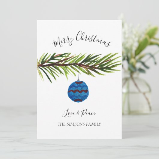 Waterverf Vrolijke kerstboom Vrolijk en helder Feestdagenkaart (Staand voorkant)