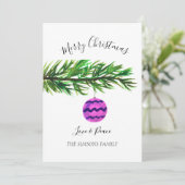 Waterverf Vrolijke kerstboom Vrolijk en helder Feestdagenkaart (Staand voorkant)