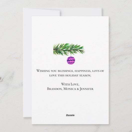 Waterverf Vrolijke kerstboom Vrolijk en helder Feestdagenkaart (Achterkant)