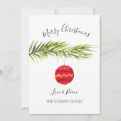 Waterverf Vrolijke kerstboom Vrolijk en helder Feestdagenkaart (Voorkant)