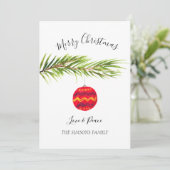 Waterverf Vrolijke kerstboom Vrolijk en helder Feestdagenkaart (Staand voorkant)