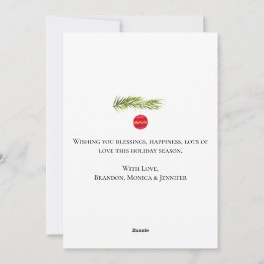 Waterverf Vrolijke kerstboom Vrolijk en helder Feestdagenkaart (Achterkant)