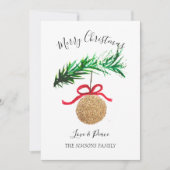 Waterverf Vrolijke kerstboom Vrolijk en helder Feestdagenkaart (Voorkant)