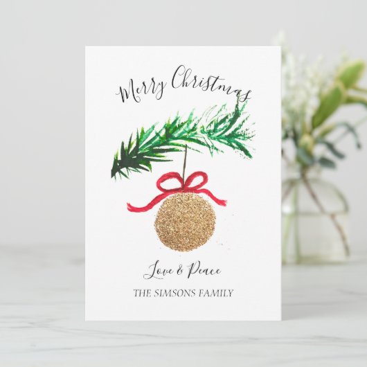 Waterverf Vrolijke kerstboom Vrolijk en helder Feestdagenkaart (Staand voorkant)