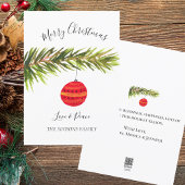 Waterverf Vrolijke kerstboom Vrolijk en helder Feestdagenkaart