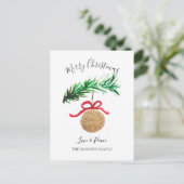 Waterverf Vrolijke kerstboom Vrolijk en helder Feestdagenkaart (Staand voorkant)