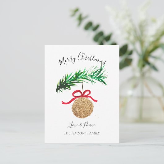 Waterverf Vrolijke kerstboom Vrolijk en helder Feestdagenkaart (Staand voorkant)