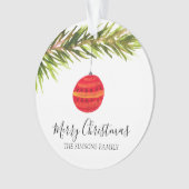 Waterverf Vrolijke kerstboom Vrolijk en helder Ornament (voorkant)