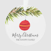 Waterverf Vrolijke kerstboom Vrolijk en helder Ornament (voorkant)