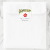 Waterverf Vrolijke kerstboom Vrolijk en helder Vierkante Sticker (Tas)