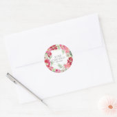Waterverf vrolijke kerstkrans ronde sticker (Envelop)