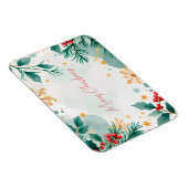 Waterverf Vrolijke kerstmagneet met bladeren Magneet (Rechterzijde)