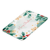 Waterverf Vrolijke kerstmagneet met bladeren Magneet (Linkerzijde)