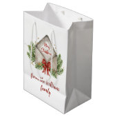 Waterverf Vrolijke Kerstmis Envelop Medium Cadeauzakje (Voorkant Gekanteld)