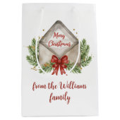 Waterverf Vrolijke Kerstmis Envelop Medium Cadeauzakje (Voorkant)