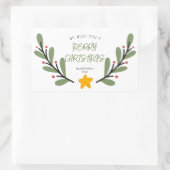 Waterverf Vrolijke Kerstmis Sticker (Tas)