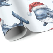 Waterverf vrolijke kerstwalvistekening cadeaupapier (Rol Hoek)