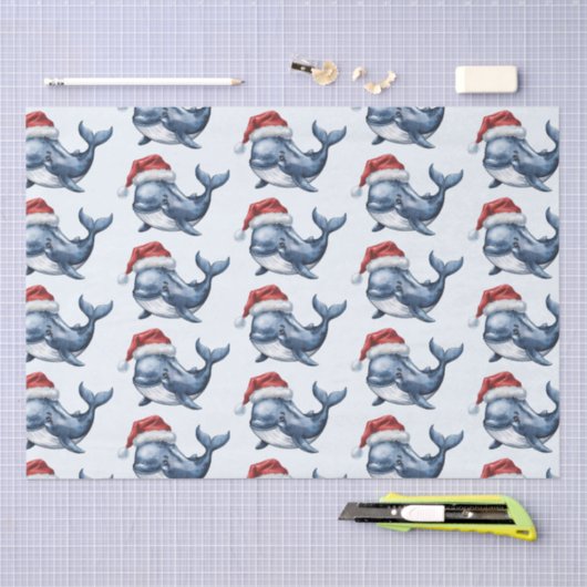 Waterverf vrolijke kerstwalvistekening tissuepapier (Craft)