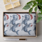 Waterverf vrolijke kerstwalvistekening tissuepapier (Geschenk)