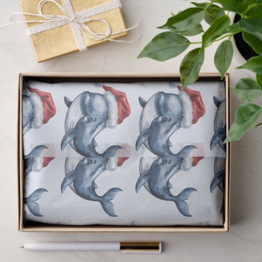 Waterverf vrolijke kerstwalvistekening tissuepapier (Geschenk)
