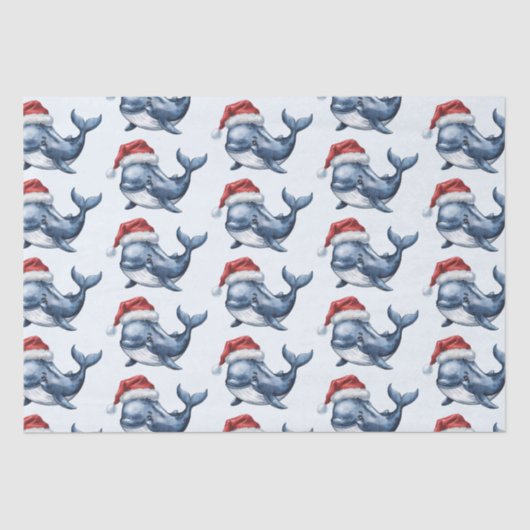 Waterverf vrolijke kerstwalvistekening tissuepapier (Voorkant)