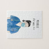 Waterverf Vrouw Beste verpleegkundige ooit-gezicht Legpuzzel (Horizontaal)