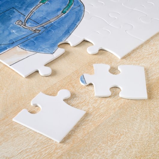 Waterverf Vrouw Beste verpleegkundige ooit-gezicht Legpuzzel (Zijkant)