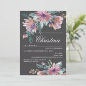 Waterverf Vrouw Invite, hand geschilderd Floral Bo Kaart (Staand voorkant)