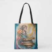 Waterverf Vrouw Lezen Verjaardagscadeau Tote Bag (Voorkant)
