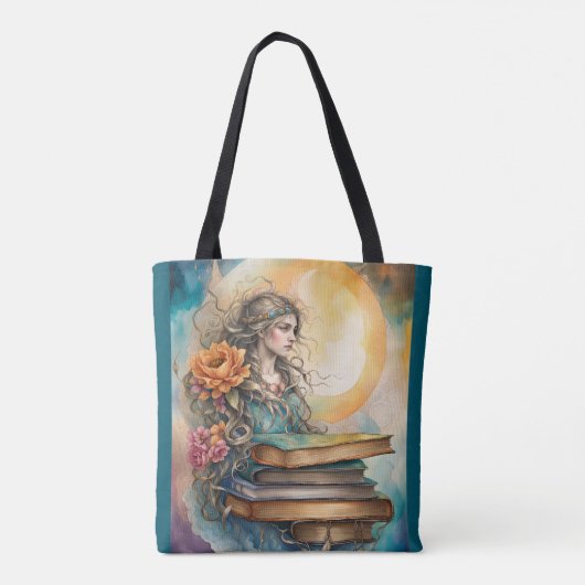 Waterverf Vrouw Lezen Verjaardagscadeau Tote Bag (Achterkant)