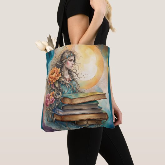 Waterverf Vrouw Lezen Verjaardagscadeau Tote Bag (Dichtbij)