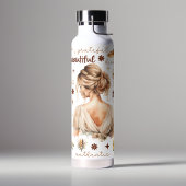 Waterverf Vrouw Met Blond Haar Boho Affirmatie Waterfles