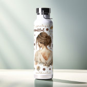 Waterverf vrouw met bruin haar Boho bevestiging Waterfles