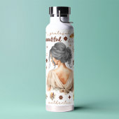 Waterverf Vrouw Met Grijs Haar Boho Affirmatie Waterfles