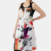 Waterverf vrouw portretpatroon schort (Insitu)