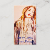 Waterverf vrouw visitekaartjes door Lorita Cohen (Voorkant)