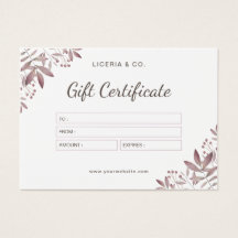 Waterverf Vrouwelijk Elegant Cadeaubon