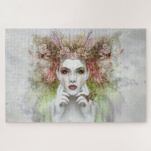 Waterverf vrouwen met vlinder legpuzzel