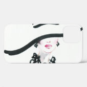Waterverf vrouwenportret, abstracte mode illust Case-Mate iPhone case (Achterkant (horizontaal))