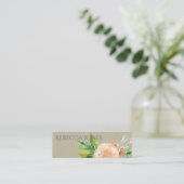 WATERVERF VROUWER GROENE FOLIAGE ADRES MINI VISITEKAARTJE (Staand voorkant)