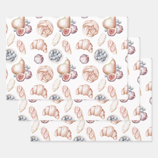 Waterverf Vruchten en brood Inpakpapier Vel (Set)