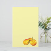 Waterverf vruchten met gele peren briefpapier (Staand voorkant)