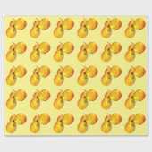 Waterverf vruchten met gele peren cadeaupapier (Vlak)