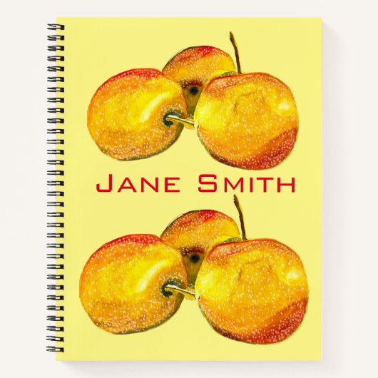 Waterverf vruchten met gele peren notitieboek (Voorkant)