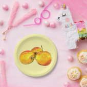 Waterverf vruchten met gele peren papieren bordje (Feest)