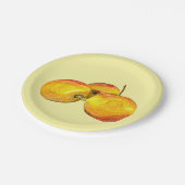 Waterverf vruchten met gele peren papieren bordje (Gekanteld)